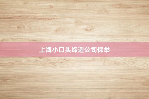 上海小口头缔造公司保举